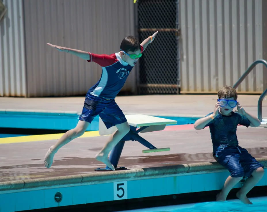 a couple of kids playing a game
