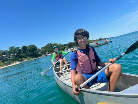 a man in a boat