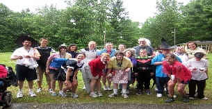 a group of people posing for a photo