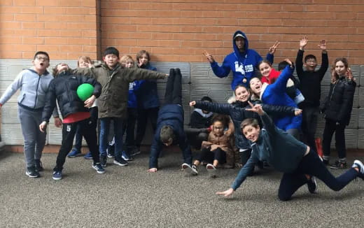 a group of people posing for a photo