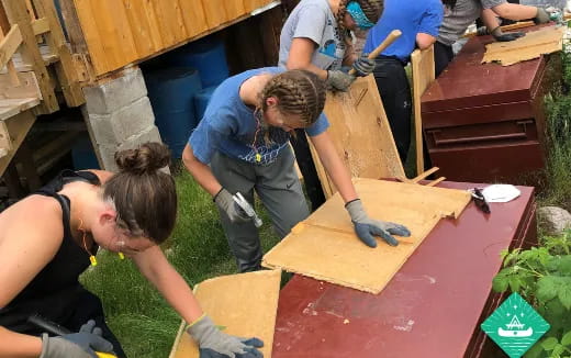 a group of people working on a project