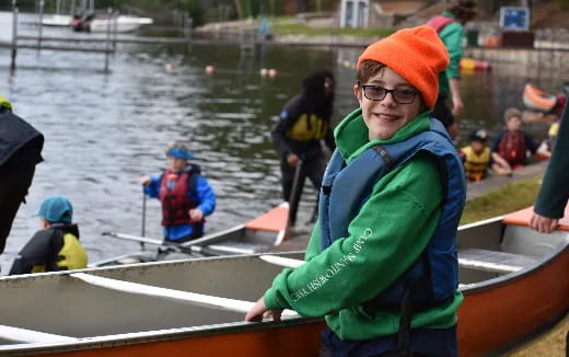 a group of people in a boat