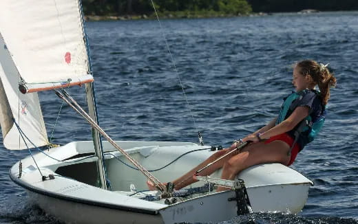 a person sailing on a boat