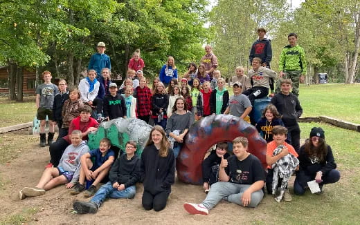 a group of people posing for a photo