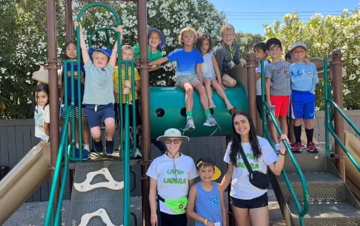 a group of children on a playground