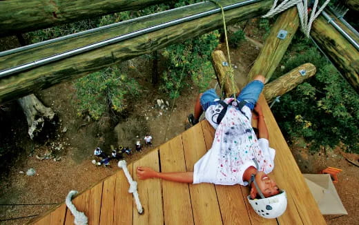 a girl on a swing