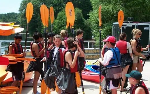 a group of people on a boat