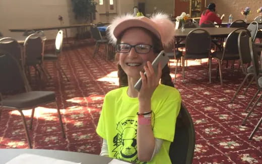 a woman talking on a cell phone