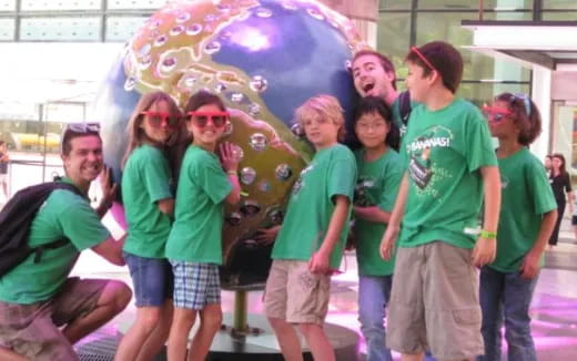 a group of people posing for a photo