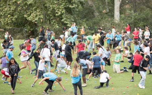 a group of people playing a game