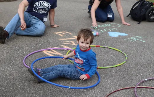 a child playing with a toy