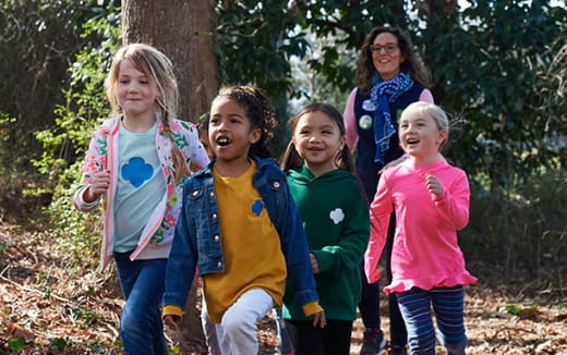 a group of children standing outside