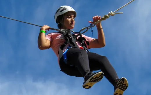 a man skydiving with a helmet