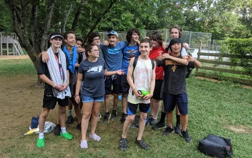 a group of people posing for a photo