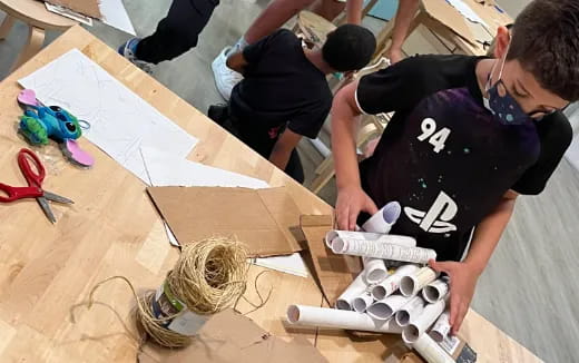 a group of people working on a project