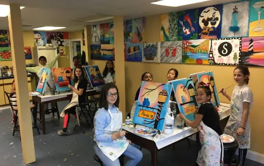 a group of children in a classroom