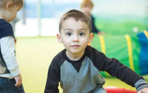 a boy in a black shirt