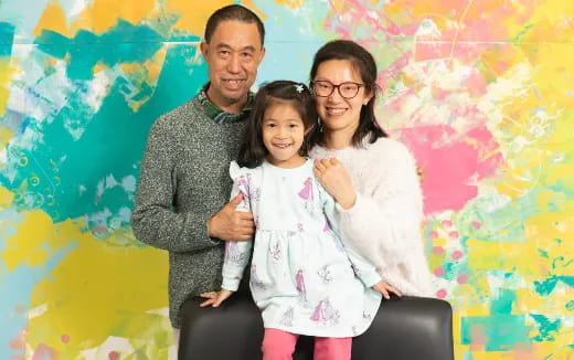 a family posing for a picture