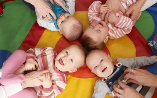a group of people lying on the ground