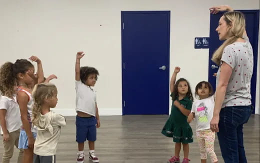 a group of children in a room