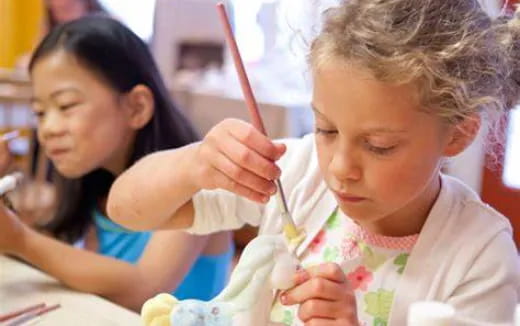 a young girl painting