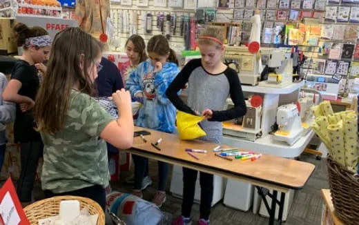 a group of children in a store
