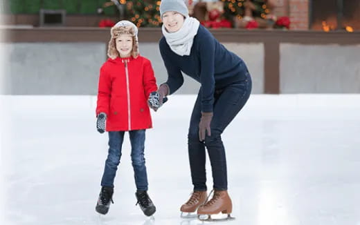 a man and a child on ice