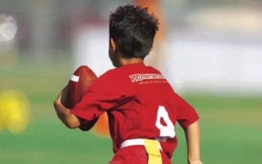 a person in a red shirt
