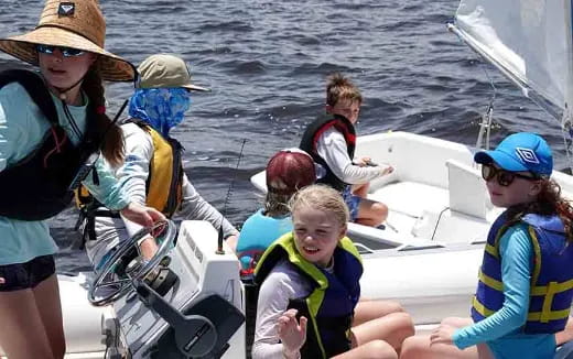 a group of people on a boat