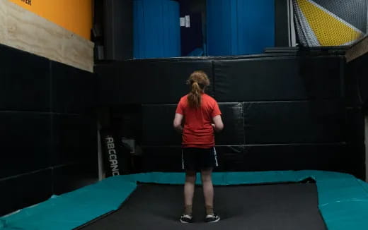 a person standing on a stage