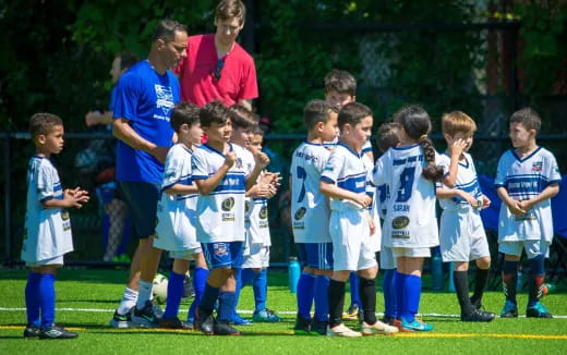 a group of kids in uniform