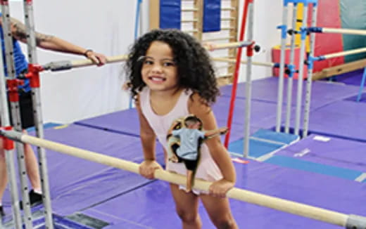 a young girl in a gym