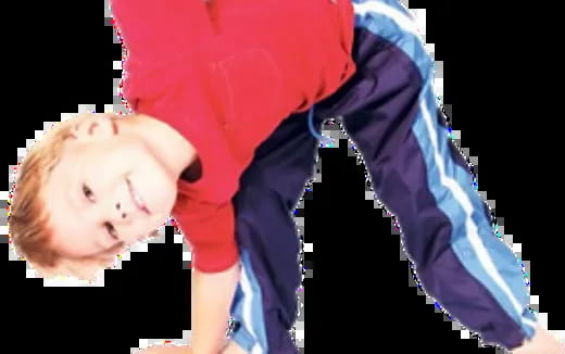 a boy with a red shirt