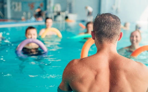 a person in a pool