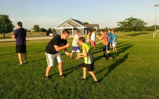 a group of people playing a game