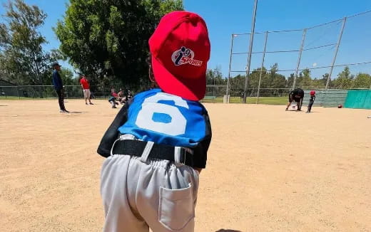 a person wearing a baseball hat
