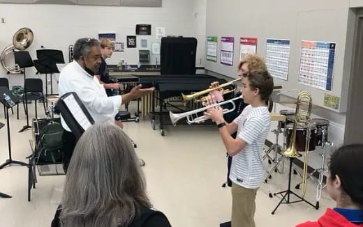 a group of people playing instruments