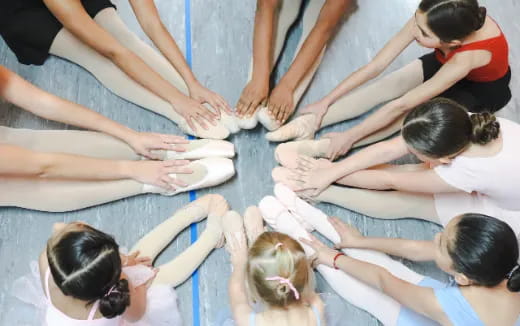 a group of people in a circle