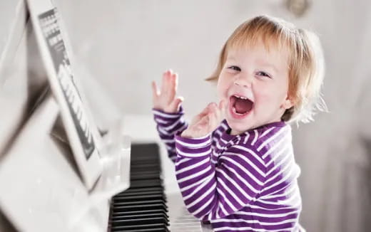a baby with her mouth open