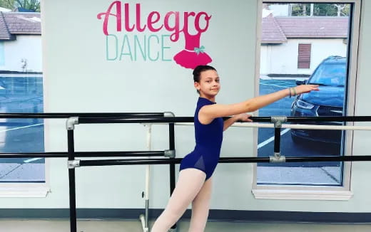 a woman in a blue dress