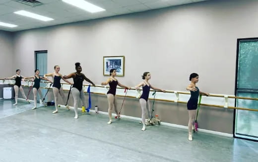 a group of women exercising
