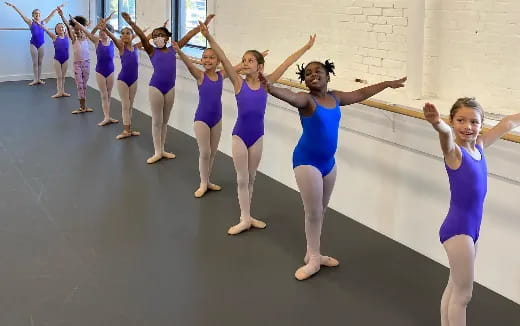 a group of girls in a gym