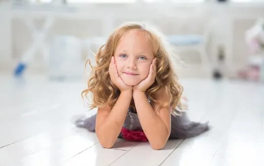 a girl lying on the floor