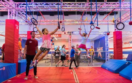a group of people in a gym