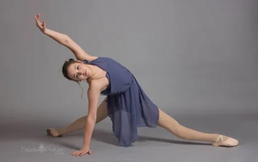 a person in a blue dress