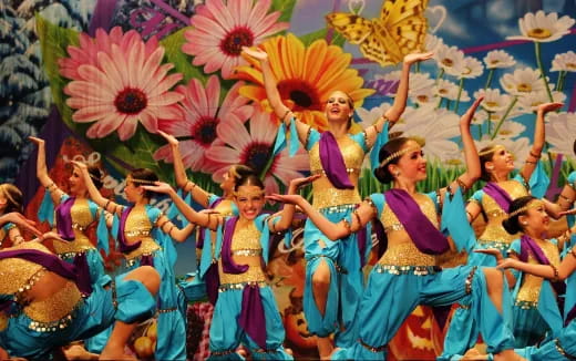 a group of women dancing