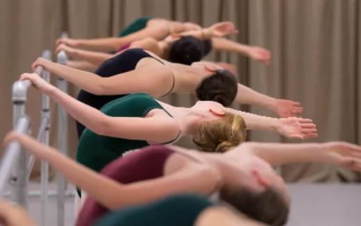 a group of people in a gym