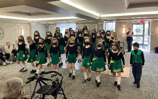 a group of children in a room