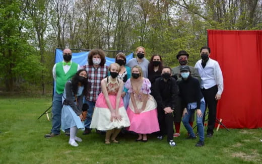 a group of people posing for a photo