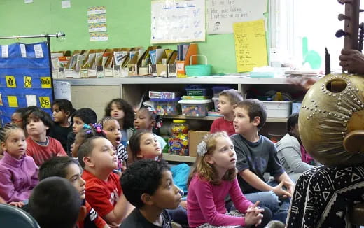 a group of children in a classroom